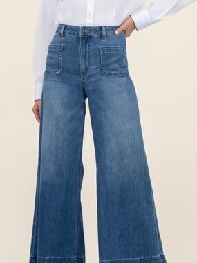 Kut from the Kloth Wide-Leg Jeans in Medium Blue Wash